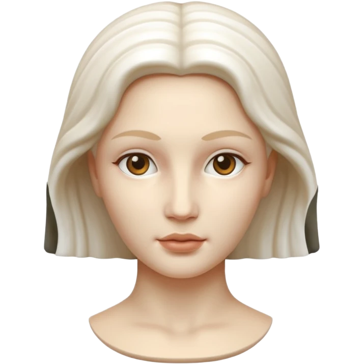 Marble style statue of woman face emoji