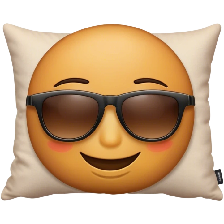 smile face with sunglasses on a pillow emoji