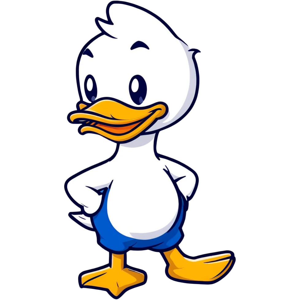 Donald Duck cartoon sticker style, different expression emoji