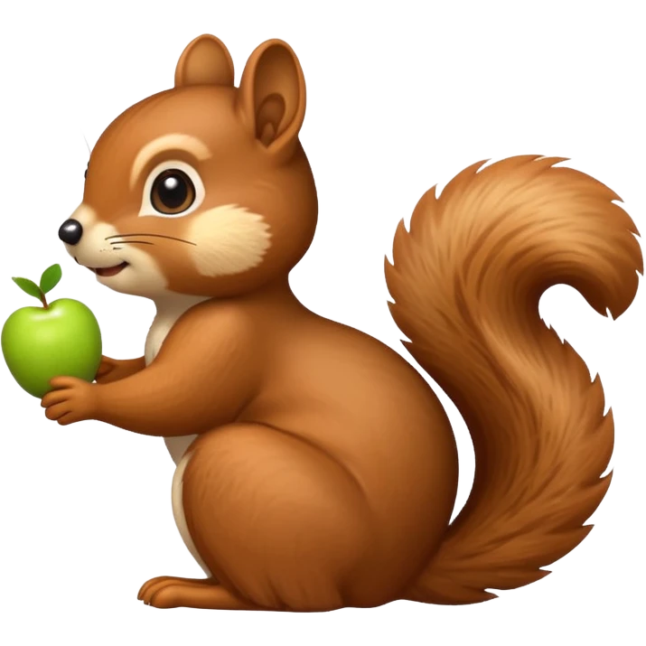 Add a thought bubble above the squirrel's head to make it look like it is thinking, in Apple emoji style, with no background. emoji