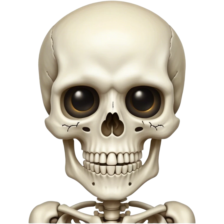 Cinematic 32k HD, Extremely detailed image of a terrifyingly creepy skeleton, each bone, eye, and tooth is shown in stunning detail as though captured in a timeless photograph, rich textures, visually rich, so lifelike that it feels like it could leap off the page at any moment emoji