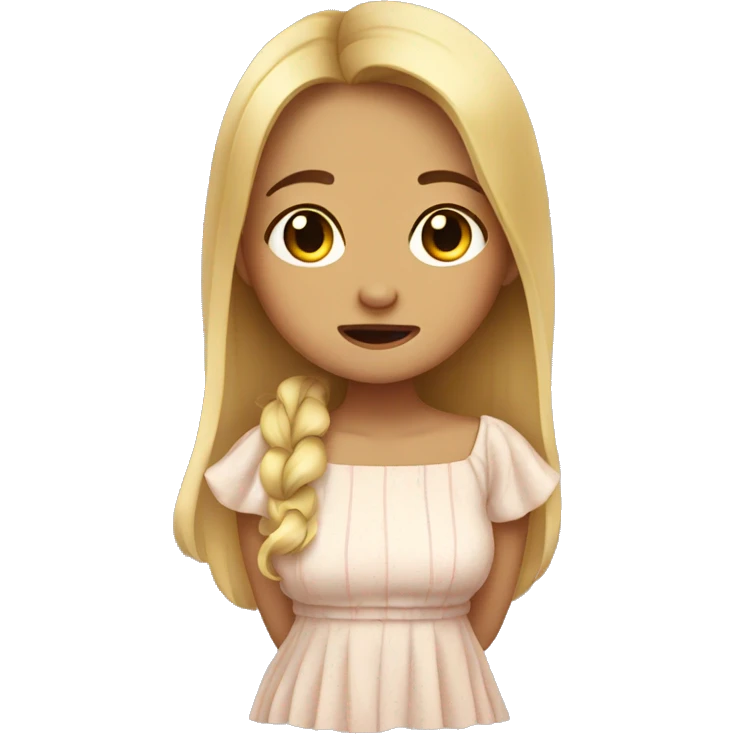 A girl wearing a dress and crying  emoji