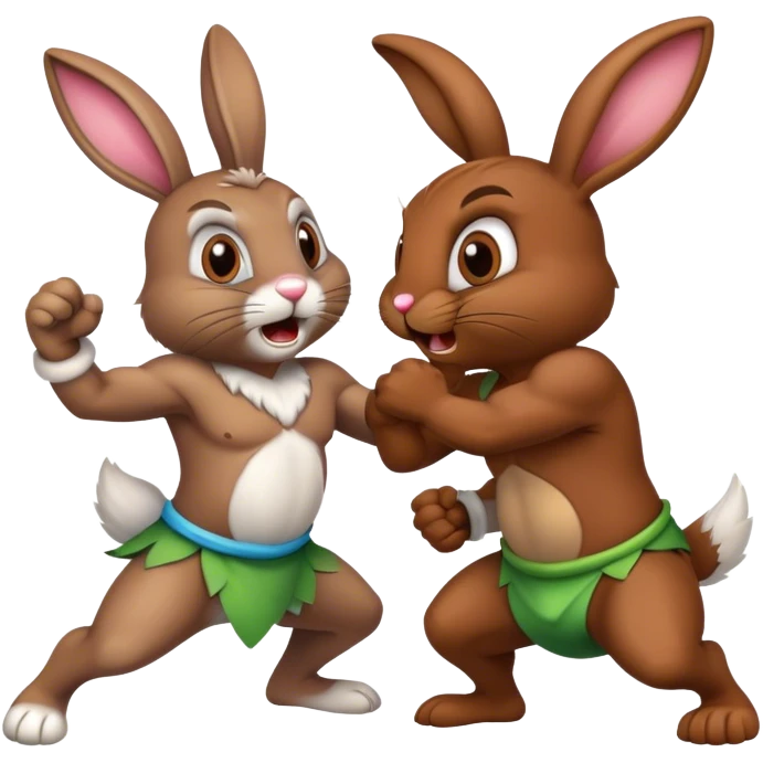 Easter bunny fighting a leprachaun  emoji