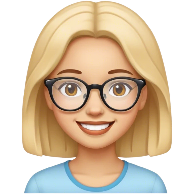 smiling girl with glasses emoji