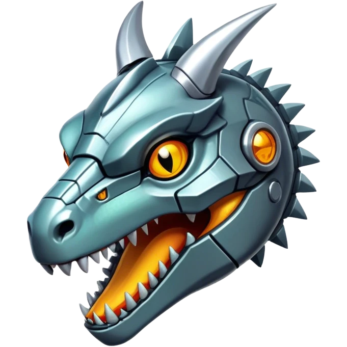  Cool Edgy Shiny Futuristic Greymon-Reptile full body emoji