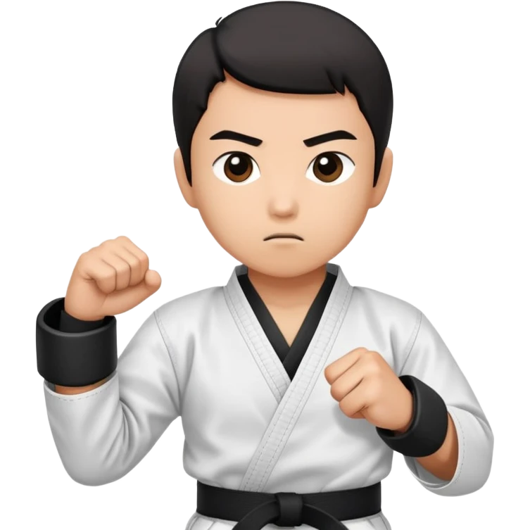 karate person wearing a black belt emoji