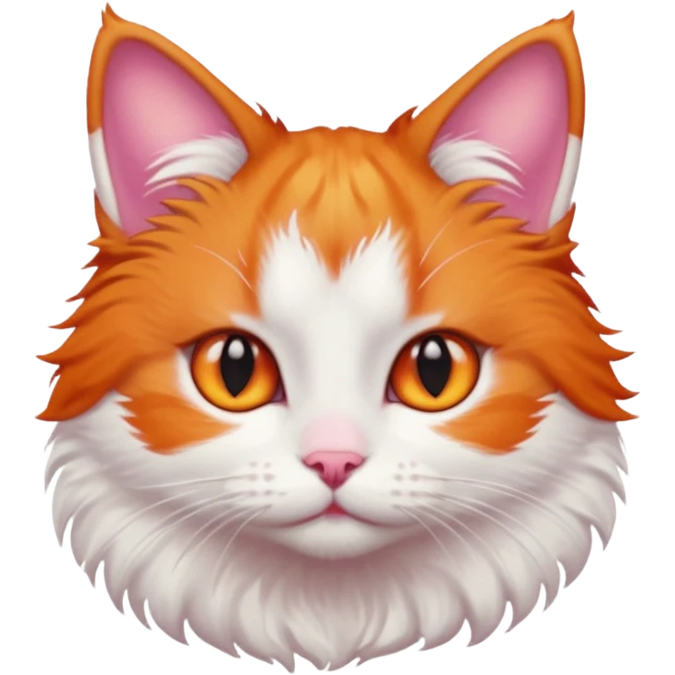 tiny ginger and white cat with deep orange eyes emoji
