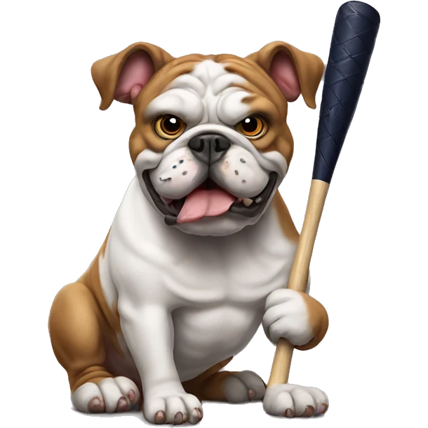 Bulldog with a bat emoji