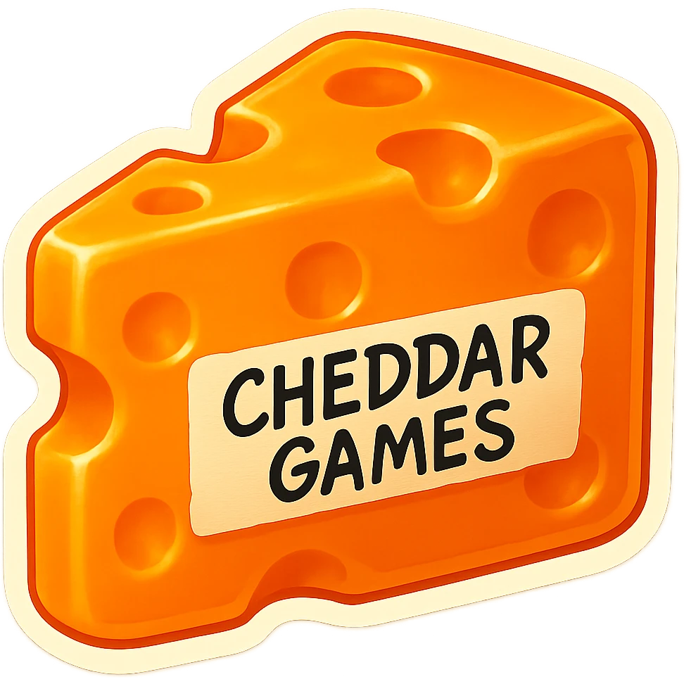 Brighten the tape on the side of the clear, translucent orange block of cheddar cheese (with Swiss cheese holes) so it is closer to white or a very light tan. Keep the hyper-detailed, retro, 90's toy plastic texture, soft reflections, and gummy-like translucency. The tape should still have 'CHEDDAR GAMES' written in a sharp, messy style. No background, preserve the glowing, appealing, high-quality look. emoji