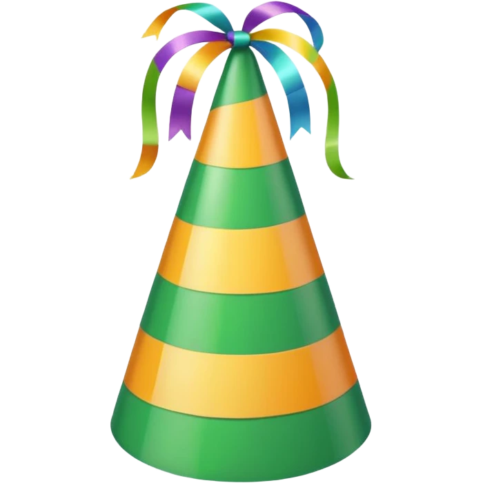 a green, colorful Birthday hat emoji