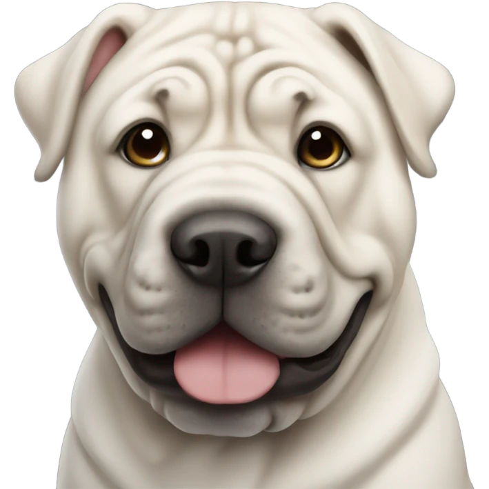 White sharpei dog  emoji