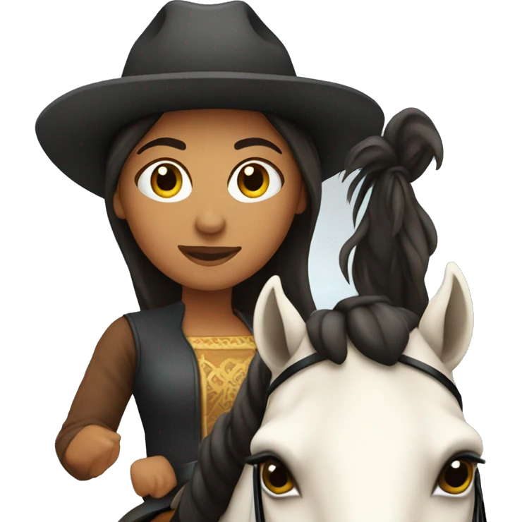 Latina girl on a horse  emoji