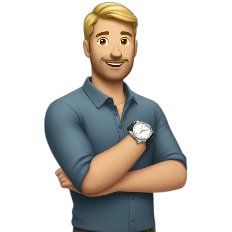 man with watch emoji