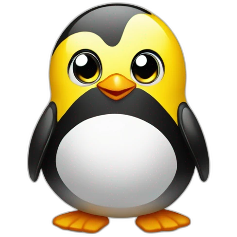 yellow-chick-smile-cute-near penguin emoji