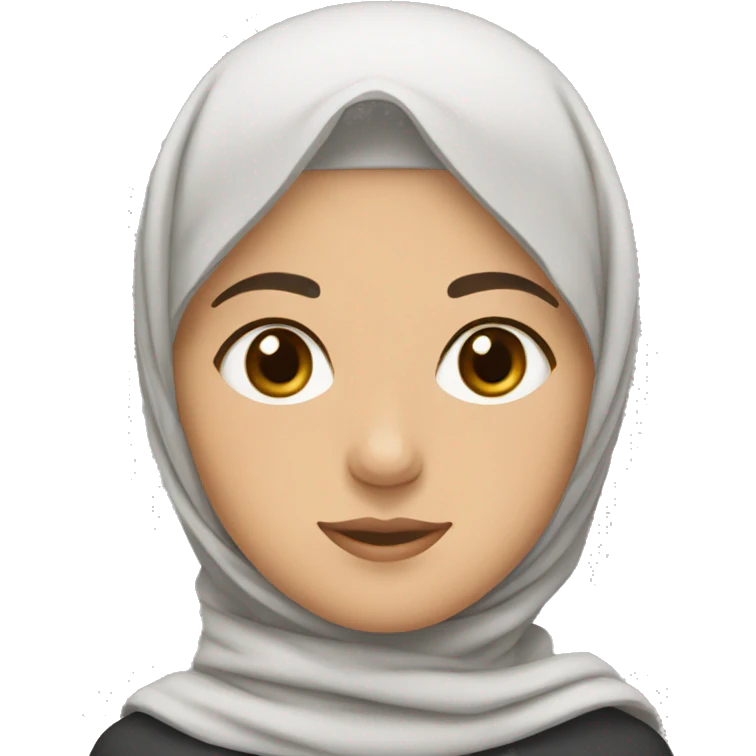 Afghan student with hijab, brown eyes, and brown hair emoji