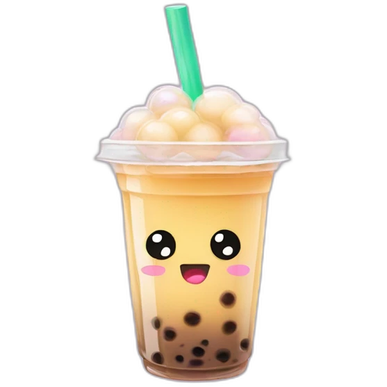 Bubble tea kawaii visage emoji