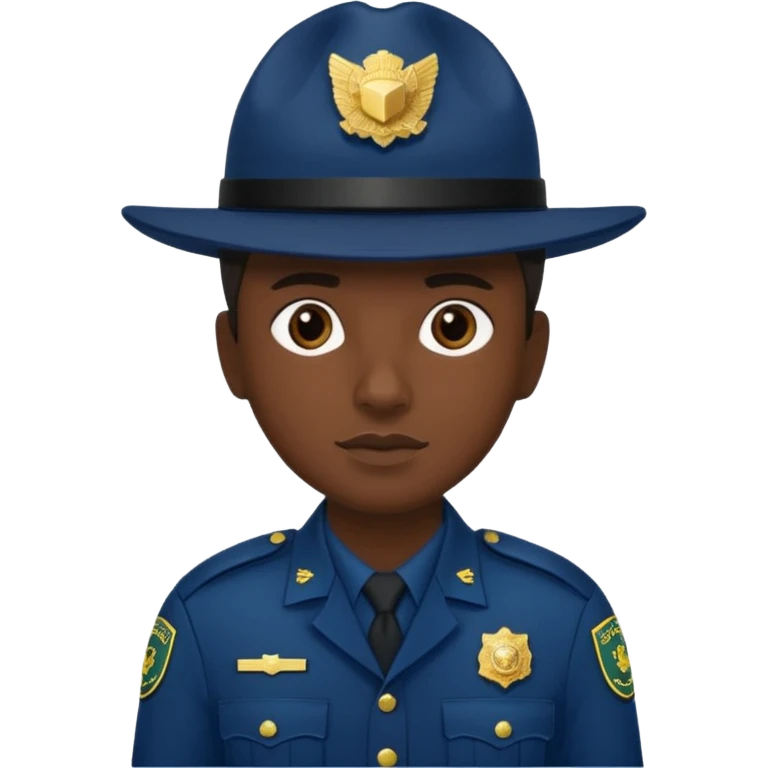 hazme un policia de fronteras con gorro azul oscuro pero sin porra emoji