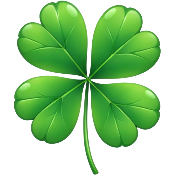 Lucky clover charm – green four-leaf clover.
 emoji