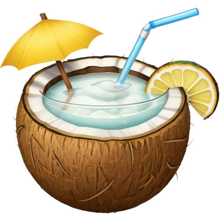 hawaii coconut drink with lemon emoji