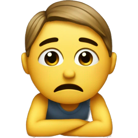 Crying on the working desk emoji