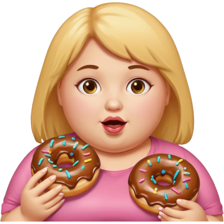 fat girl eating donuts emoji
