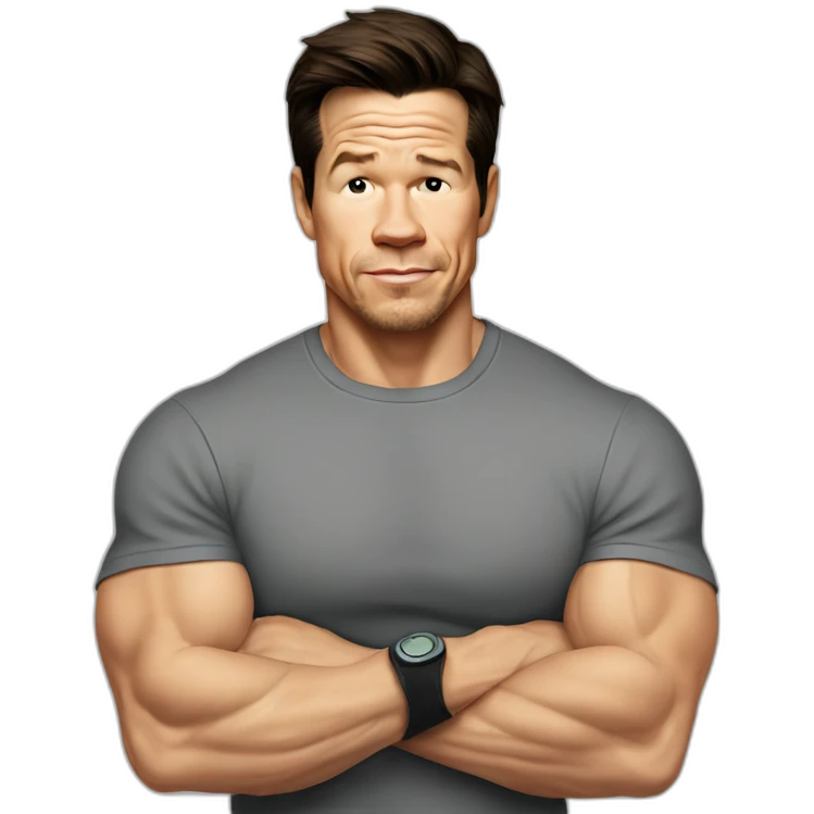 mark wahlberg cartoon wearing tee emoji