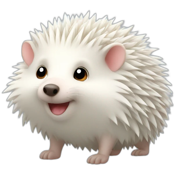 Cute white hedgehog emoji