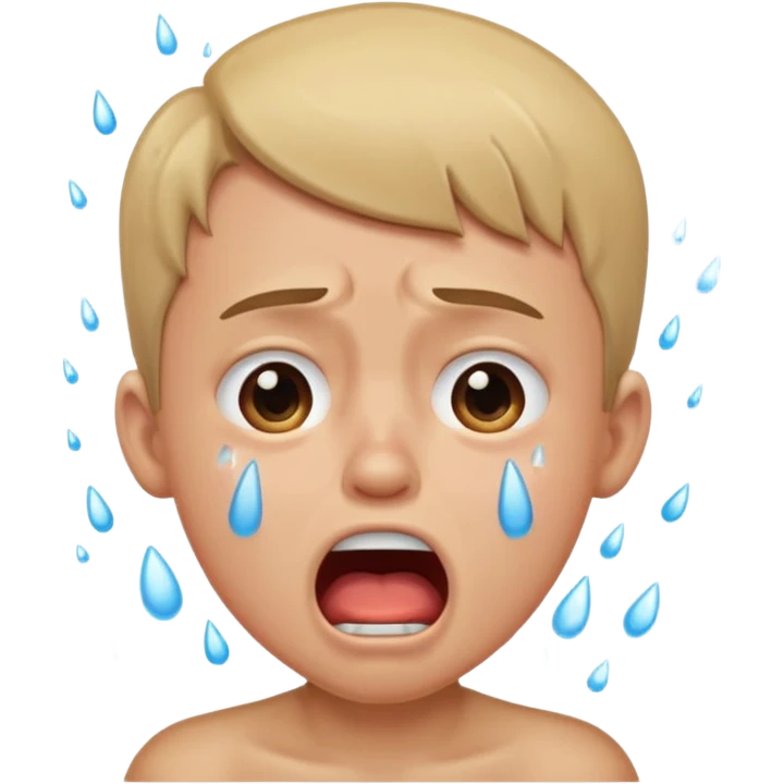 boy crying with shout emoji