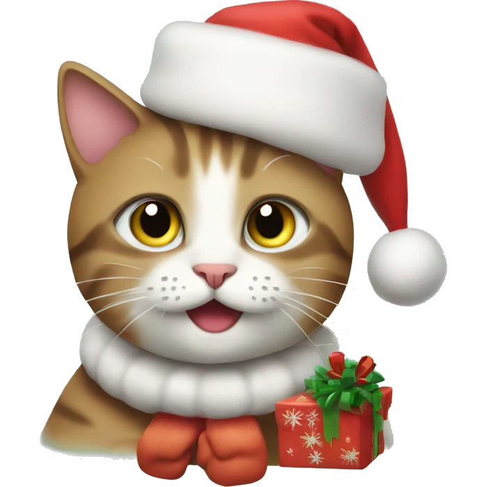 CAT celebrating christmas emoji