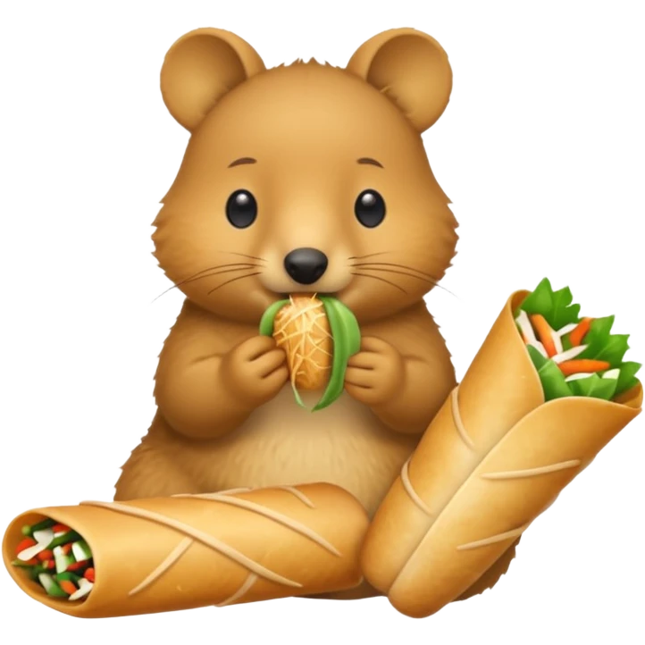 quokka eating spring roll emoji