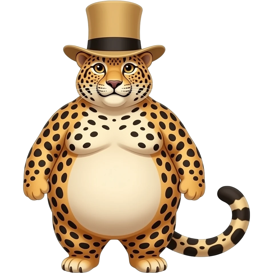 I want to create a cheetah with the tallest hat in the world and the cheetah will be the fattest in the world and tallest cheetah in the world emoji