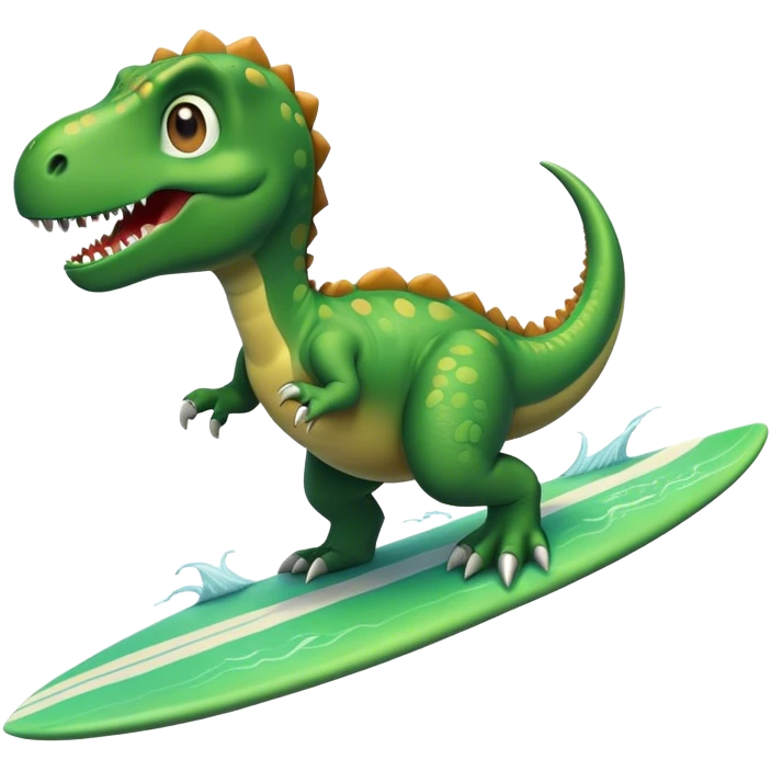 Dinosaur surfing emoji
