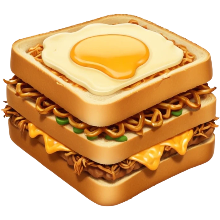 BBQ pulled pork melt on texas toast with crispy onions  emoji