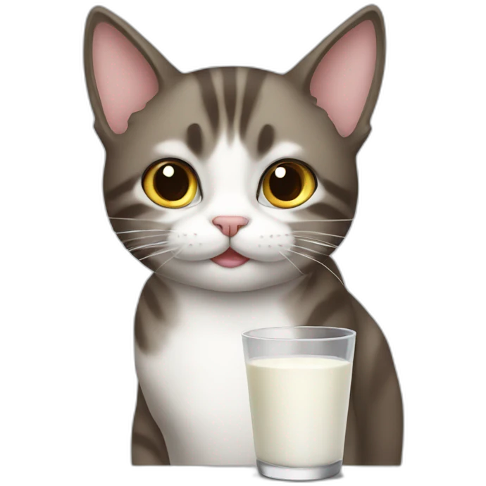 cat drinking milk emoji