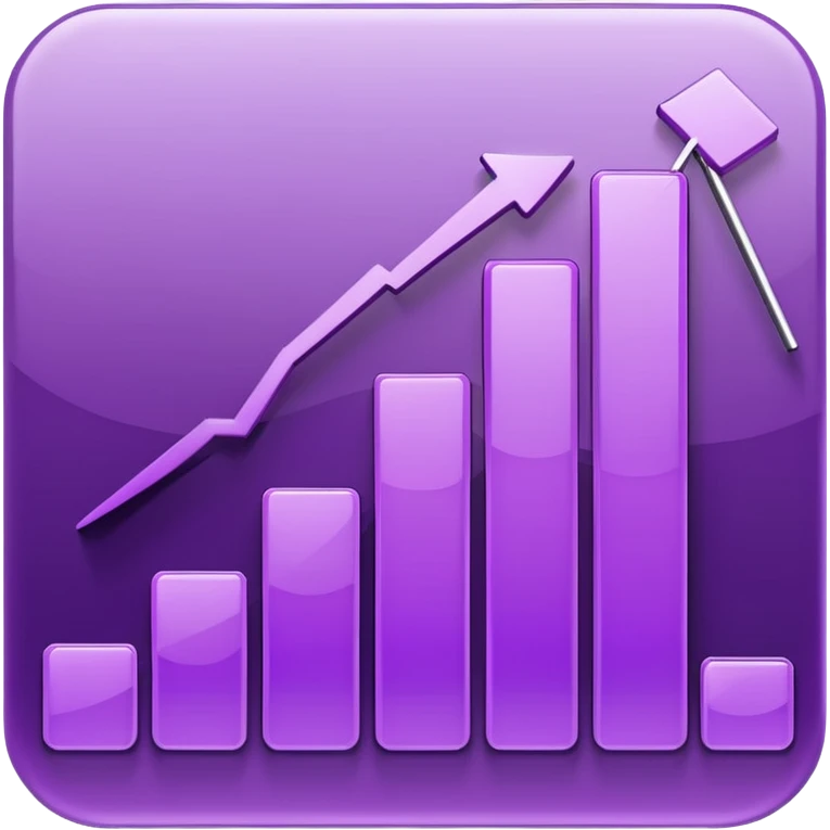 Purple Upward bar chart with a shadow emoji