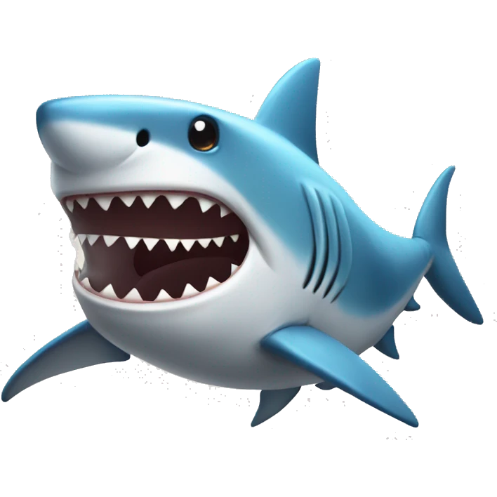 A shark in a fancy dress emoji