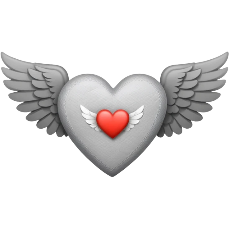 grisgray heart with wings and a hospital bandage (all gray) emoji