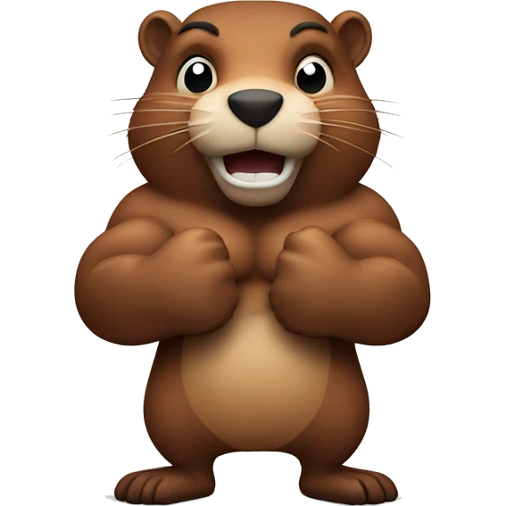 Beaver showing biceps emoji