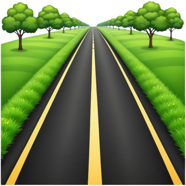 wide roadway with Grass on the sides emoji emoji
