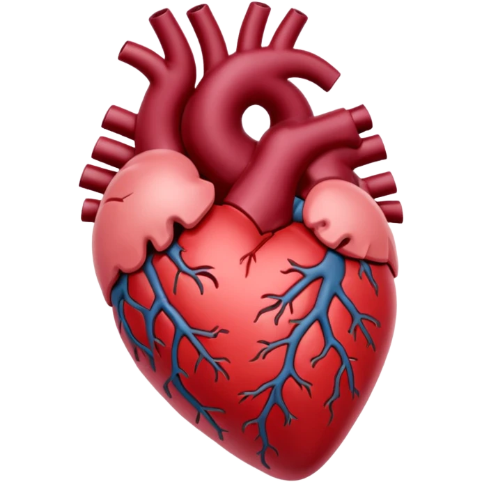 Burgundy anatomical heart emoji