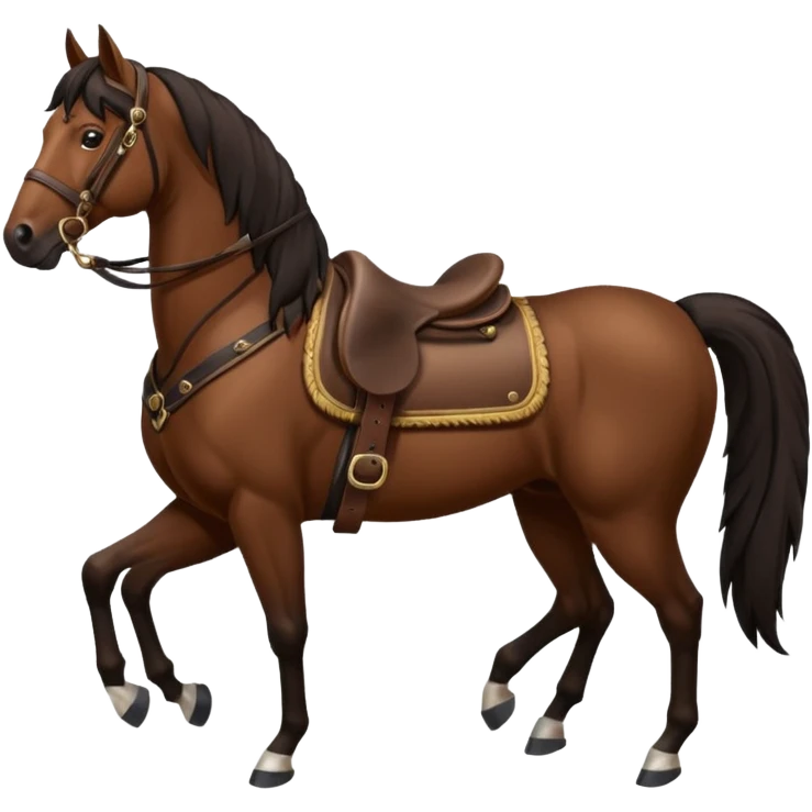 Horse with Cossack saddle emoji