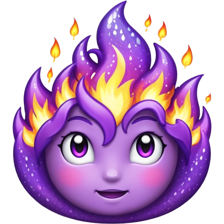 glitter purple fire emoji