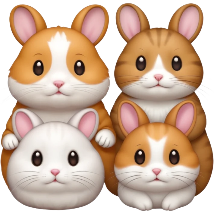 A hamster had three friends, the cat and rabbit they are from Chiikawa emoji