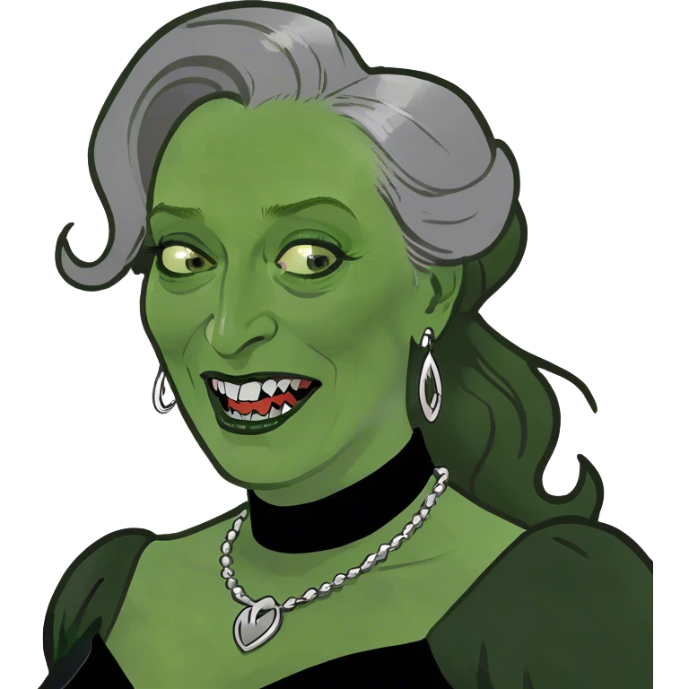 Meryl Streep with fangs emoji