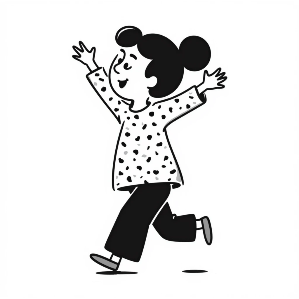 A girl with a prominent feature emoji