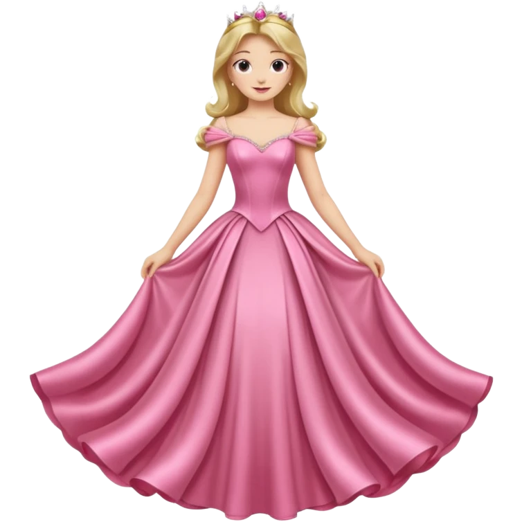Full-length princess in a pink dress emoji