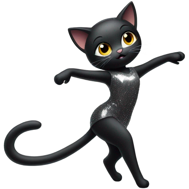 Black cat on dance contest  emoji