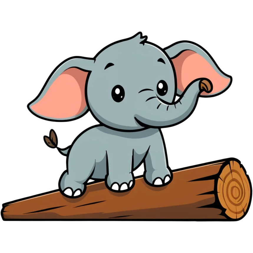 An elephant fly gnawing a log like a beaver emoji