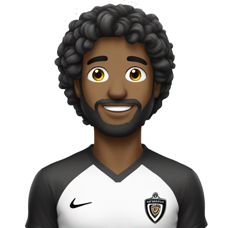 Homem usando Camisa do corinthians pardo cabelo grisalho e olhos castanhos emoji