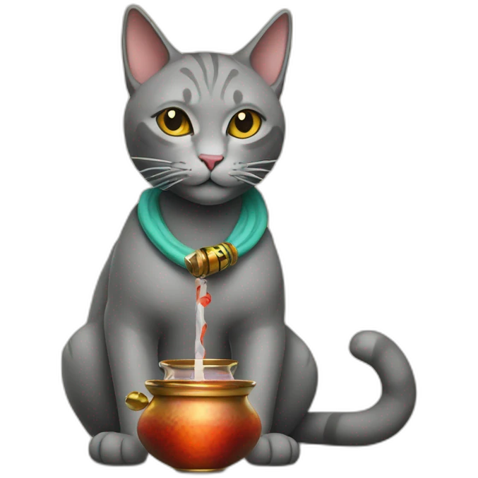 Cat with a shisha emoji